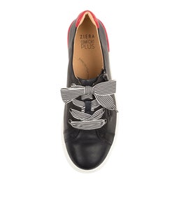 AUDRY W ZR NAVY RED LEATHER