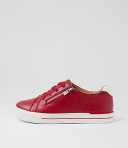 AUDRY W ZR DK RED WHITE LEATHER