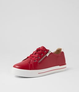 AUDRY W ZR DK RED WHITE LEATHER