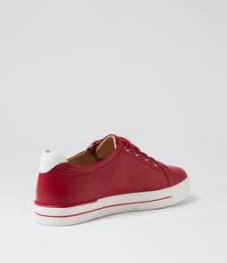 AUDRY W ZR DK RED WHITE LEATHER