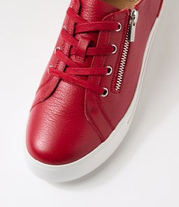 AUDRY W ZR DK RED WHITE LEATHER