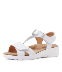 NEWZ XW ZR WHITE SILVER LEATHER ELASTIC