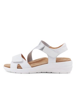 NEWZ XW ZR WHITE SILVER LEATHER ELASTIC