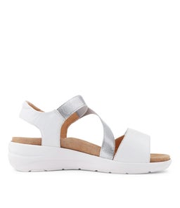 NEWZ XW ZR WHITE SILVER LEATHER ELASTIC