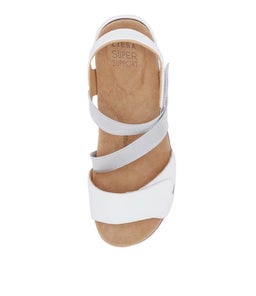 NEWZ XW ZR WHITE SILVER LEATHER ELASTIC