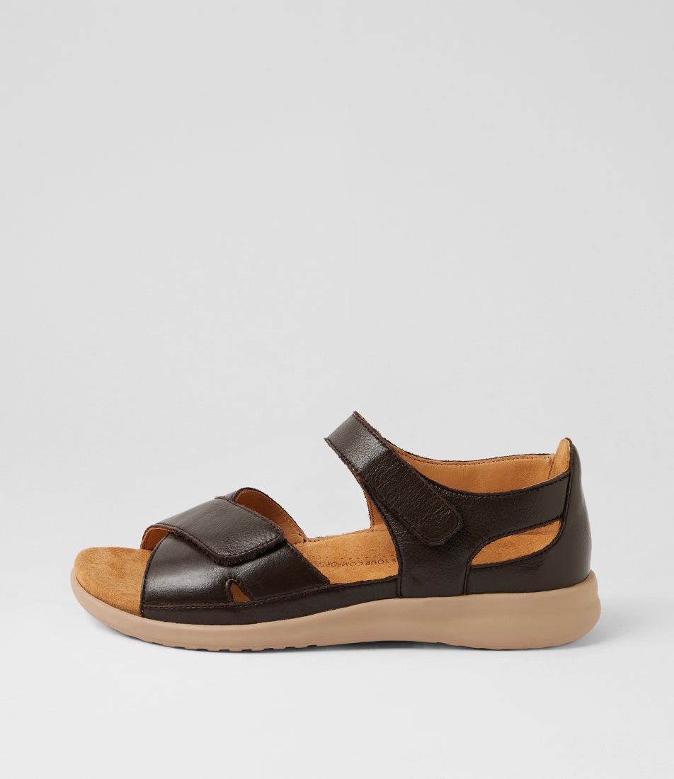 Bronn Xw Choc Almond  Leather Sandals