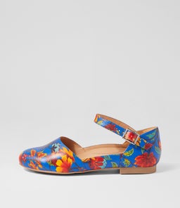 CAVALCADE XF ZR COBALT&ORANGE FLOWER LEATHER