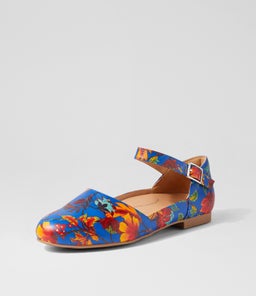 CAVALCADE XF ZR COBALT&ORANGE FLOWER LEATHER