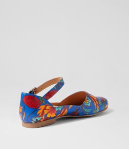 CAVALCADE XF ZR COBALT&ORANGE FLOWER LEATHER