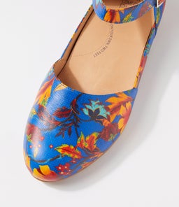 CAVALCADE XF ZR COBALT&ORANGE FLOWER LEATHER
