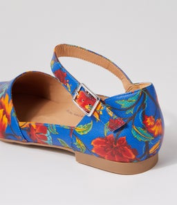 CAVALCADE XF ZR COBALT&ORANGE FLOWER LEATHER