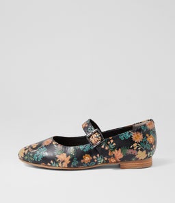 LOJAS XW ZR BLACK VINTAGE FLORAL LEATHER