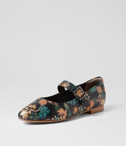 LOJAS XW ZR BLACK VINTAGE FLORAL LEATHER