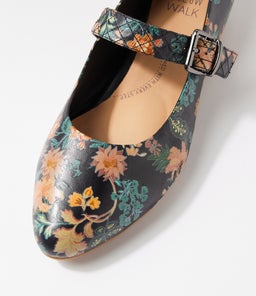 LOJAS XW ZR BLACK VINTAGE FLORAL LEATHER