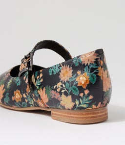 LOJAS XW ZR BLACK VINTAGE FLORAL LEATHER