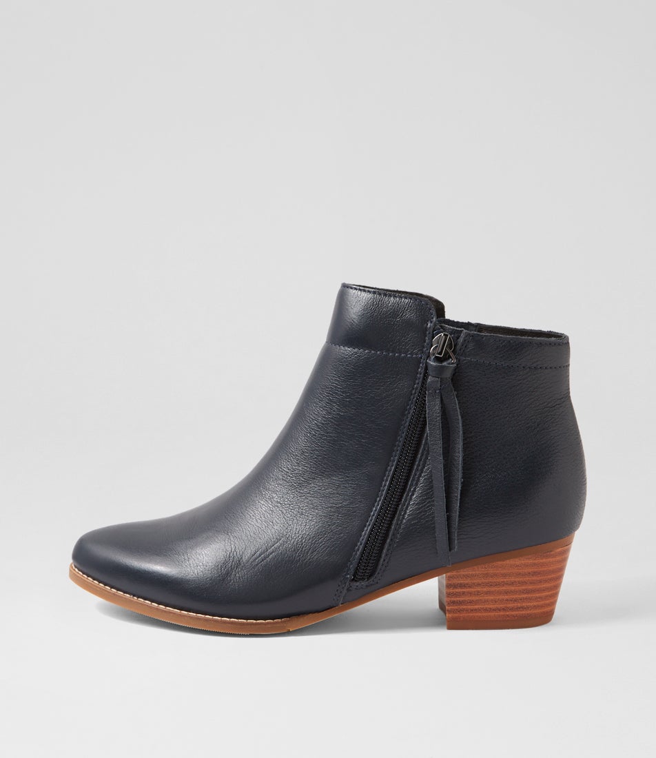 Vendas Xf Dark Navy Leather Ankle Boots Vendas Xf Dark Navy Leather Ankle Boots
