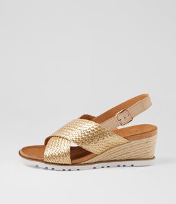 KAEME W ZR OLD GOLD CAMEL WEAVE LEATHER