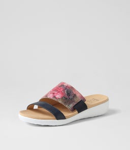 UCCOE W ZR NAVY FUCHSIA FLORAL LEATHER