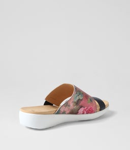UCCOE W ZR NAVY FUCHSIA FLORAL LEATHER