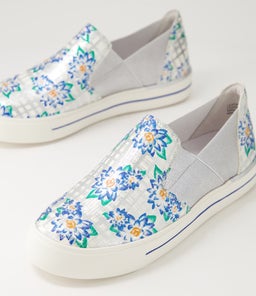 ADELA W ZR BLUE&SILVER CUT LEATHER