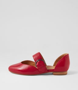 LORAA W ZR DK RED LEATHER