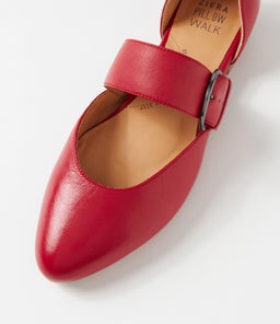 LORAA W ZR DK RED LEATHER