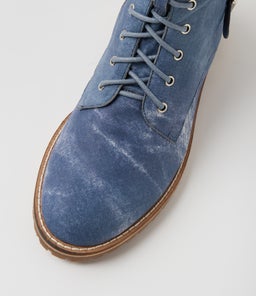 MIYOKO W ZR BLUE DISTRESS DENIM LEATHER