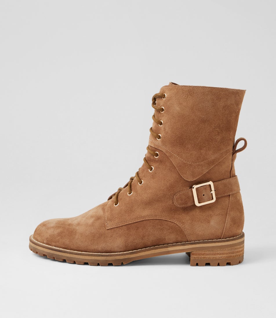 Miyoko W Whiskey Suede Lace Up Boots Miyoko W Whiskey Suede Lace Up Boots