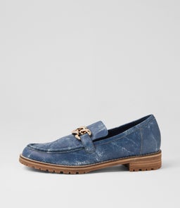 MISIMA W ZR BLUE DISTRESS DENIM LEATHER