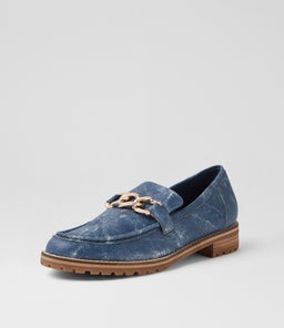 MISIMA W ZR BLUE DISTRESS DENIM LEATHER