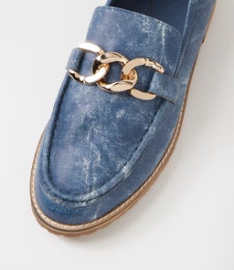 MISIMA W ZR BLUE DISTRESS DENIM LEATHER