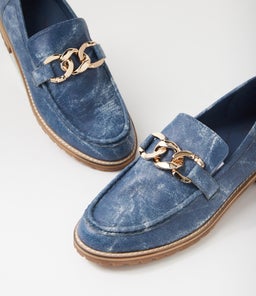 MISIMA W ZR BLUE DISTRESS DENIM LEATHER