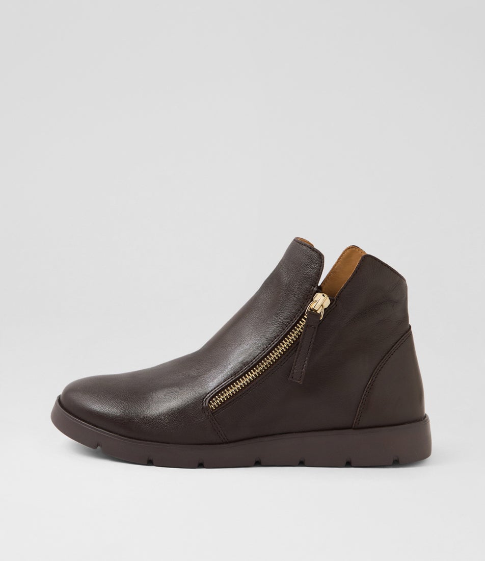 Mohme W Choc Leather Ankle Boots Mohme W Choc Leather Ankle Boots