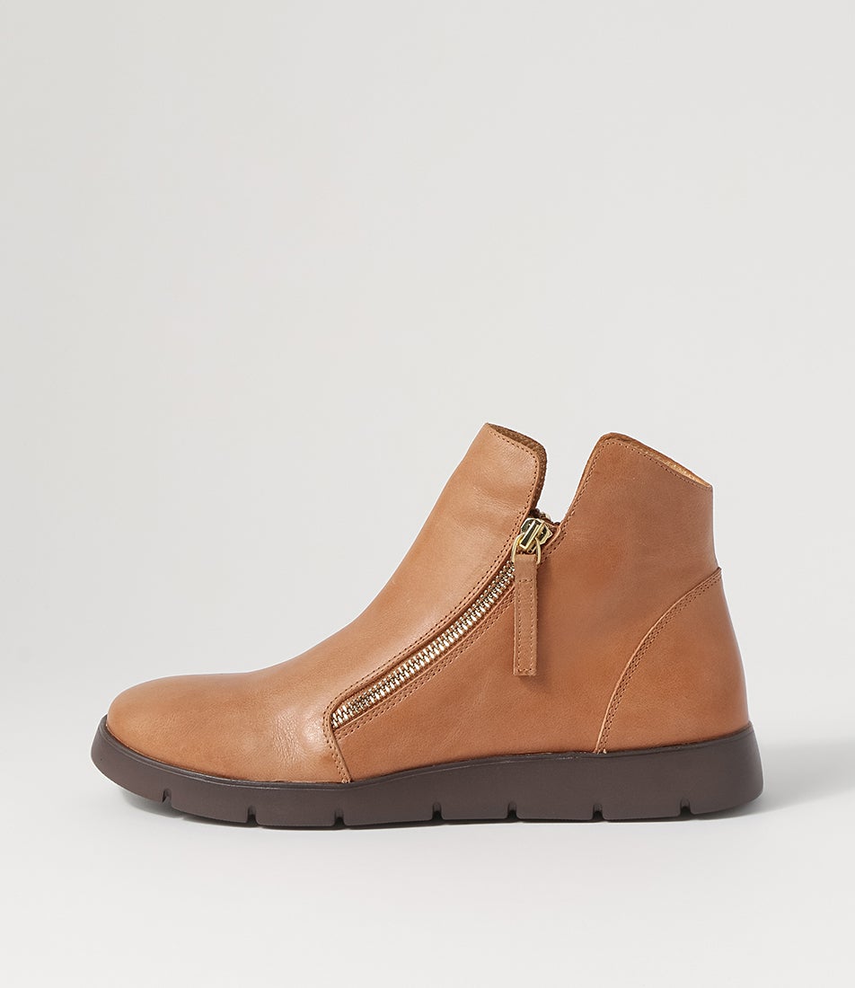 Mohme W Tan Leather Ankle Boots Mohme W Tan Leather Ankle Boots