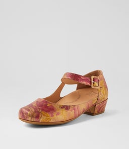QANGO XW ZR PINK VINTAGE FLORAL LEATHER