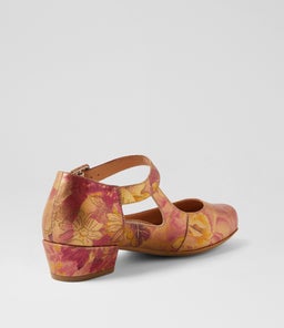 QANGO XW ZR PINK VINTAGE FLORAL LEATHER