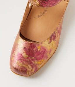 QANGO XW ZR PINK VINTAGE FLORAL LEATHER