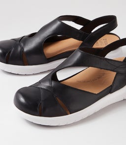 SOFZIE XF ZR BLACK WHITE SOLE LEATHER