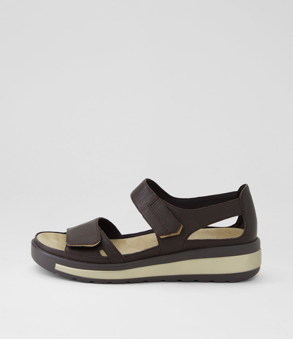 Gedd W Choc Bronze Leather Sandals