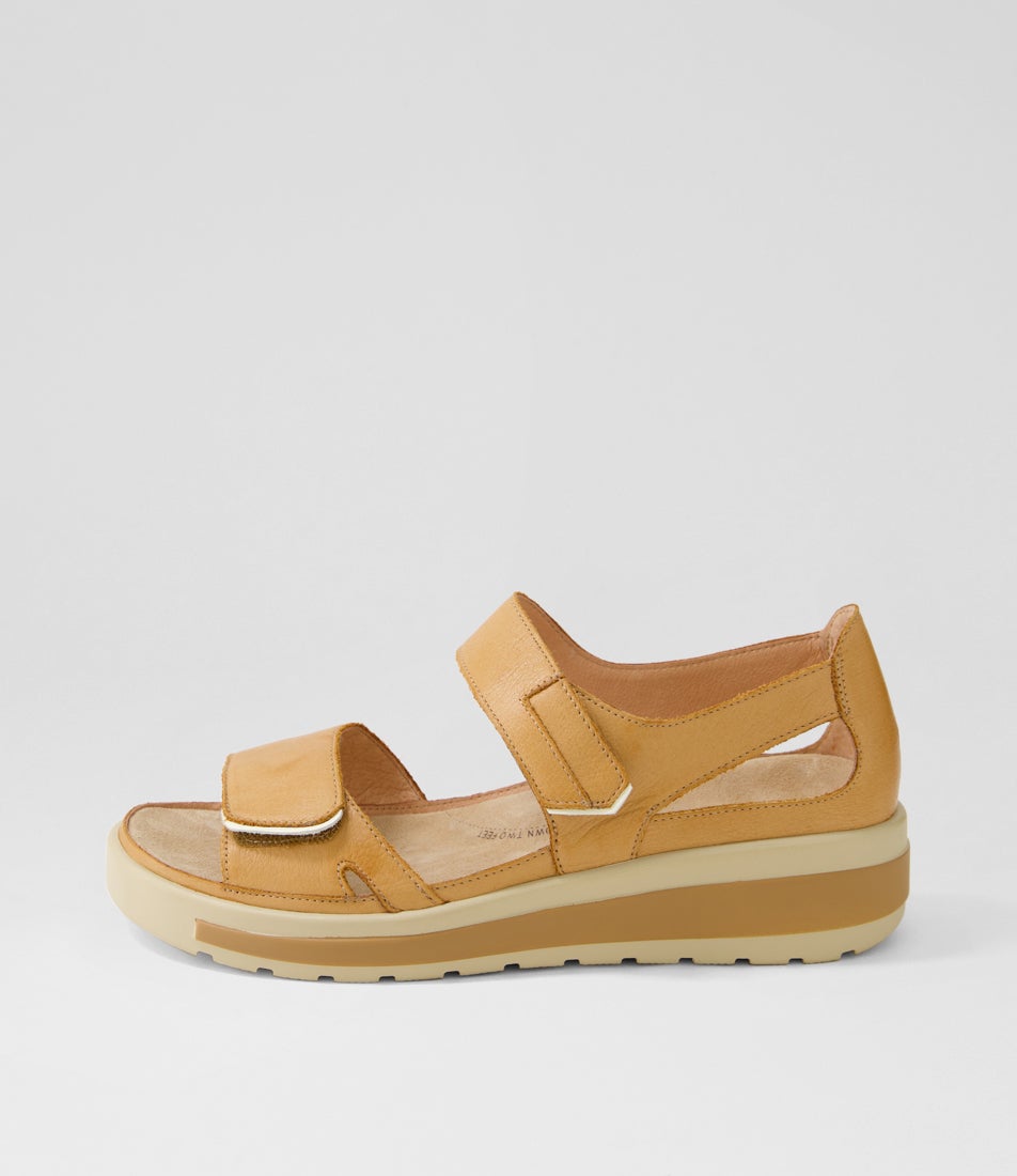 Gedd W Dark Tan Almond Leather Sandals