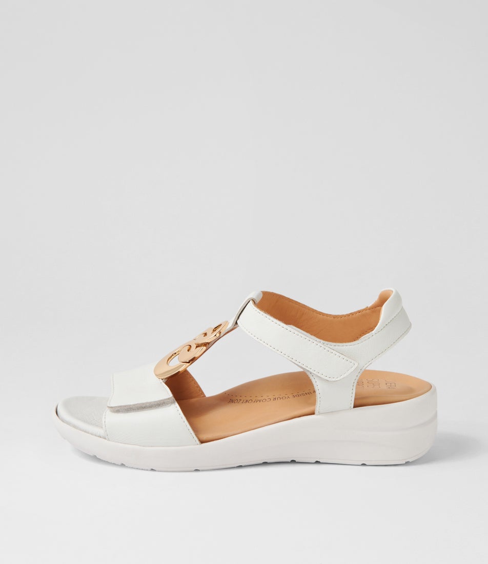 Navvon Xw White Leather Sandals
