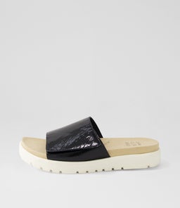 NAVISAH XW ZR BLACK WHITE SOLE PATENT LEATHER