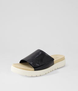 NAVISAH XW ZR BLACK WHITE SOLE PATENT LEATHER