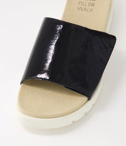 NAVISAH XW ZR BLACK WHITE SOLE PATENT LEATHER