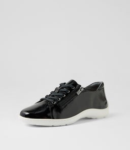 WEMMER XF ZR BLACK WHITE SOLE PATENT LEATHER