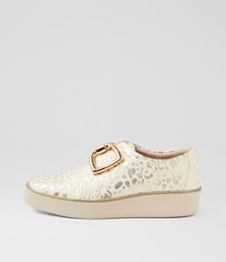ZEKI W ZR BEIGE&GOLD LEOPARD LEATHER