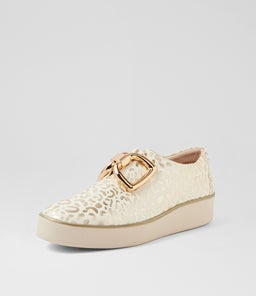 ZEKI W ZR BEIGE&GOLD LEOPARD LEATHER
