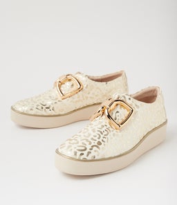 ZEKI W ZR BEIGE&GOLD LEOPARD LEATHER