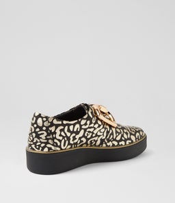 ZEKI W ZR BLACK&GOLD LEOPARD LEATHER