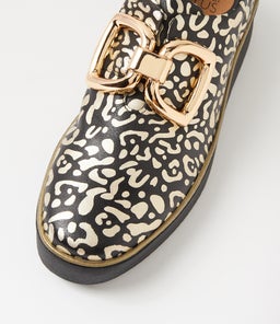 ZEKI W ZR BLACK&GOLD LEOPARD LEATHER